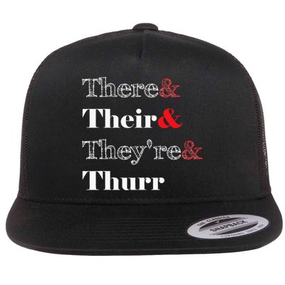 There Their Theyre Thurr Grammar Police Flatbill Hat