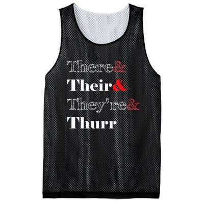 There Their Theyre Thurr Grammar Police Mesh Reversible Basketball Jersey Tank