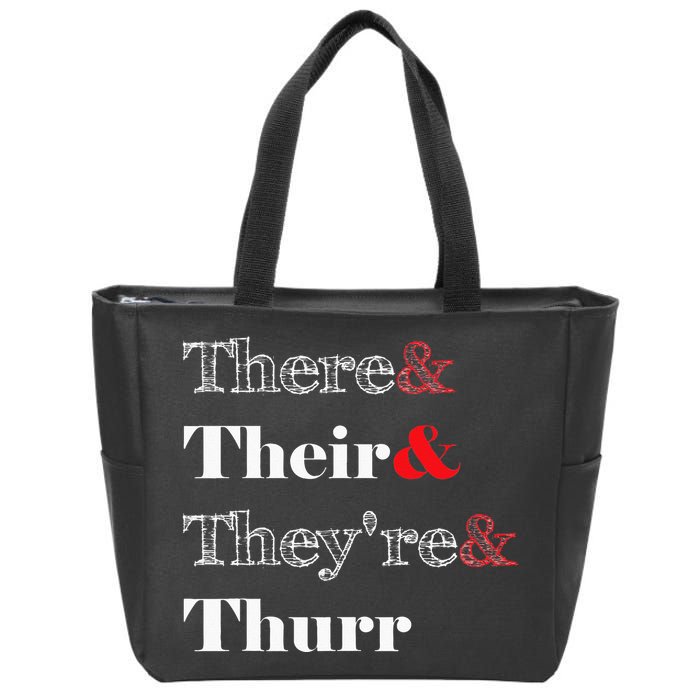 There Their Theyre Thurr Grammar Police Zip Tote Bag