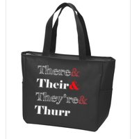 There Their Theyre Thurr Grammar Police Zip Tote Bag
