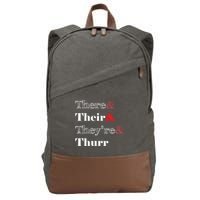 There Their Theyre Thurr Grammar Police Cotton Canvas Backpack
