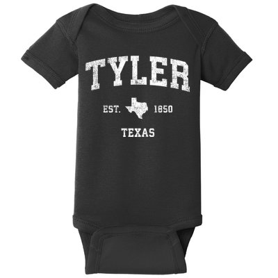 Tyler Texas Tx Vintage Established Sports Design Baby Bodysuit