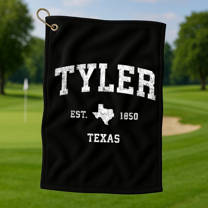 Tyler Texas Tx Vintage Established Sports Design Golf Towel