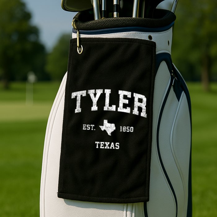 Tyler Texas Tx Vintage Established Sports Design Golf Towel