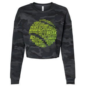 Tennis Terms Tennis Player Playing Tennis Ball Cropped Pullover Crew