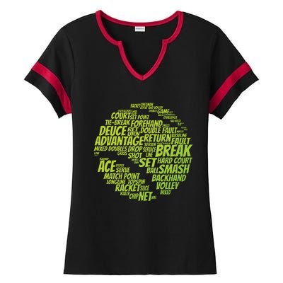 Tennis Terms Tennis Player Playing Tennis Ball Ladies Halftime Notch Neck Tee