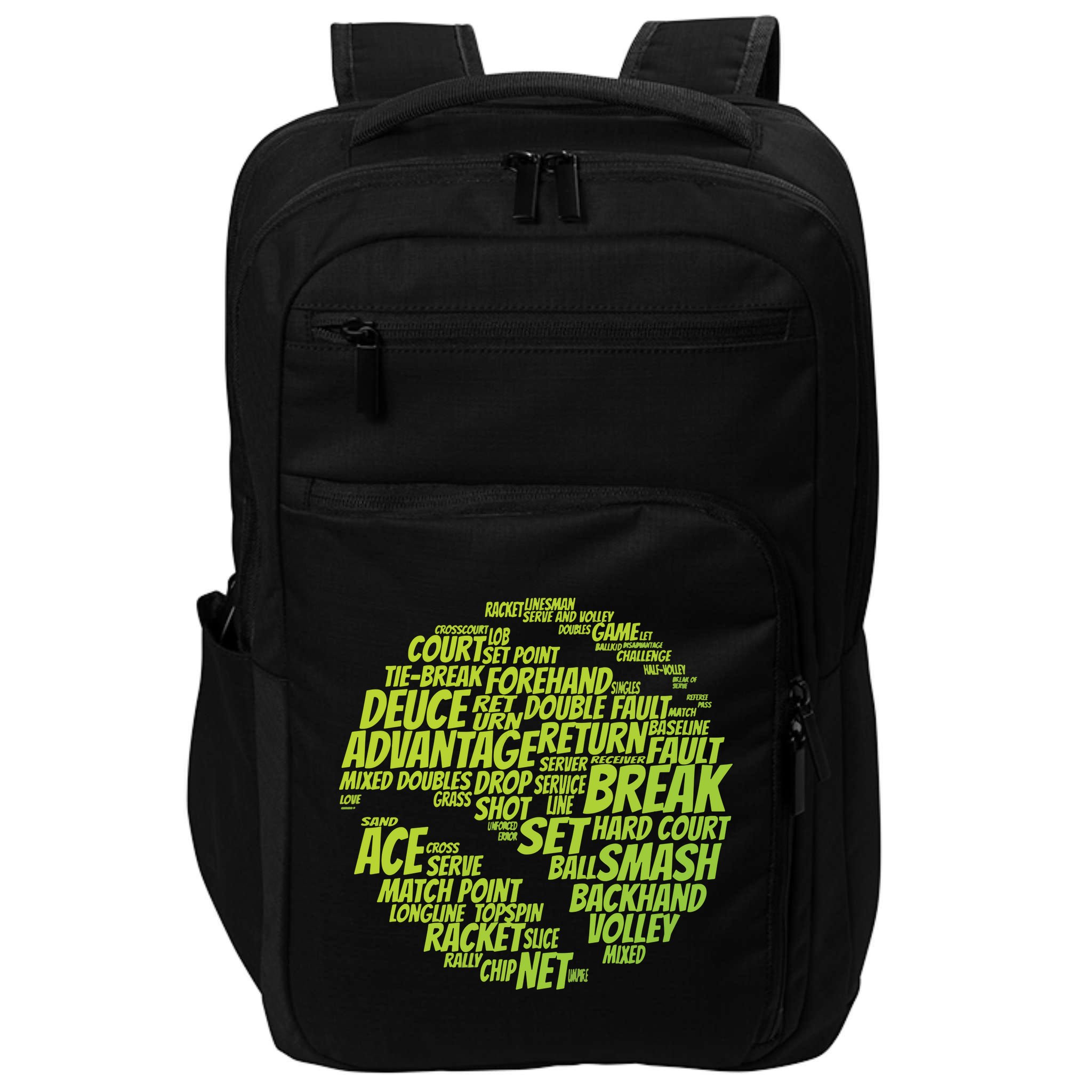 Tennis Terms Tennis Player Playing Tennis Ball Impact Tech Backpack