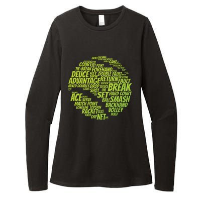 Tennis Terms Tennis Player Playing Tennis Ball Womens CVC Long Sleeve Shirt