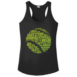 Tennis Terms Tennis Player Playing Tennis Ball Ladies PosiCharge Competitor Racerback Tank