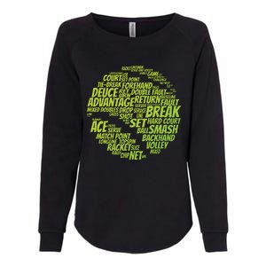 Tennis Terms Tennis Player Playing Tennis Ball Womens California Wash Sweatshirt