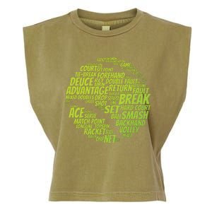 Tennis Terms Tennis Player Playing Tennis Ball Garment-Dyed Women's Muscle Tee