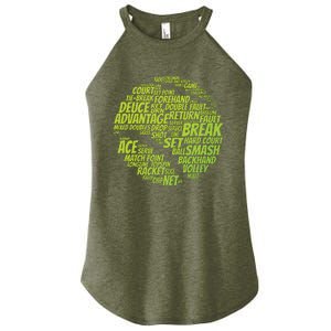 Tennis Terms Tennis Player Playing Tennis Ball Women's Perfect Tri Rocker Tank