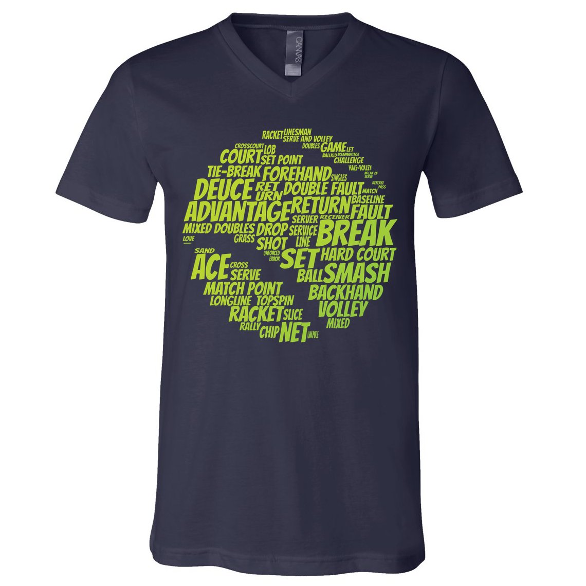 Tennis Terms Tennis Player Playing Tennis Ball V-Neck T-Shirt