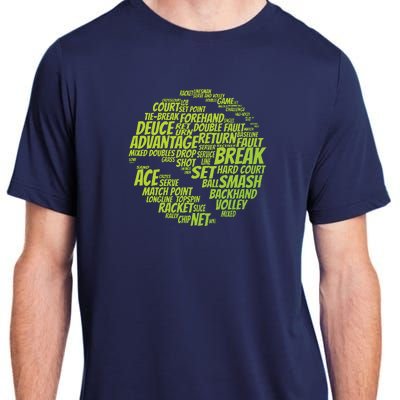 Tennis Terms Tennis Player Playing Tennis Ball Adult ChromaSoft Performance T-Shirt