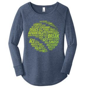 Tennis Terms Tennis Player Playing Tennis Ball Women's Perfect Tri Tunic Long Sleeve Shirt