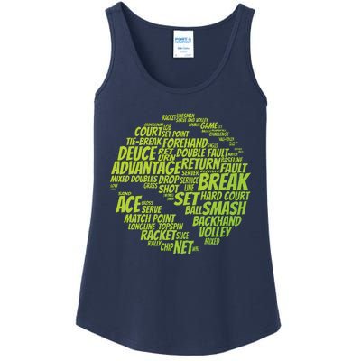 Tennis Terms Tennis Player Playing Tennis Ball Ladies Essential Tank