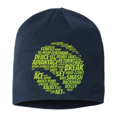 Tennis Terms Tennis Player Playing Tennis Ball Sustainable Beanie