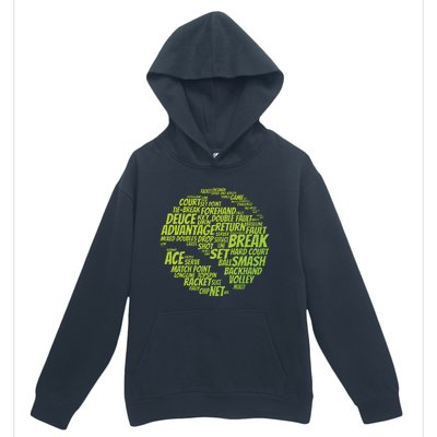 Tennis Terms Tennis Player Playing Tennis Ball Urban Pullover Hoodie