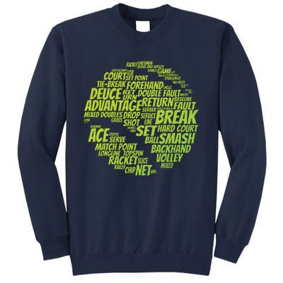 Tennis Terms Tennis Player Playing Tennis Ball Tall Sweatshirt