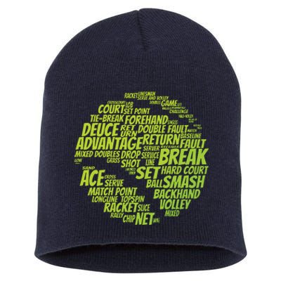 Tennis Terms Tennis Player Playing Tennis Ball Short Acrylic Beanie