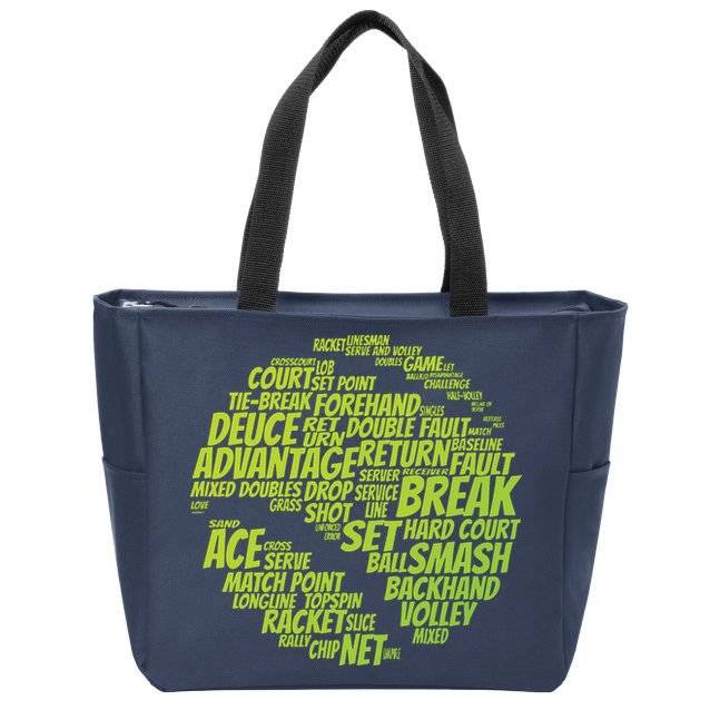 Tennis Terms Tennis Player Playing Tennis Ball Zip Tote Bag