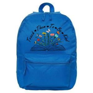 Teach Them To Be Kind Retro Daisy Floral Book Teacher Day Meaningful Gift 16 in Basic Backpack