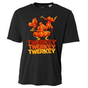 Twerkey Twerking Turkey Funny Thanksgiving Twerk Turkey Cooling Performance Crew T-Shirt