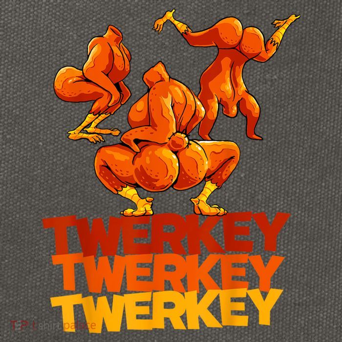 Twerkey Twerking Turkey Funny Thanksgiving Twerk Turkey Cotton Canvas Backpack
