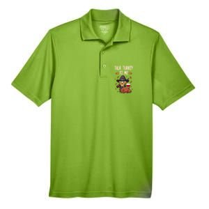 Talk Turkey To Me Fun Dinner Food Family Holiday Meaningful Gift Men's Origin Performance Pique Polo