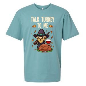 Talk Turkey To Me Fun Dinner Food Family Holiday Meaningful Gift Sueded Cloud Jersey T-Shirt