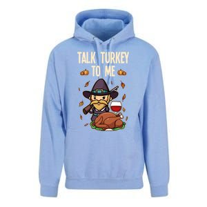 Talk Turkey To Me Fun Dinner Food Family Holiday Meaningful Gift Unisex Surf Hoodie