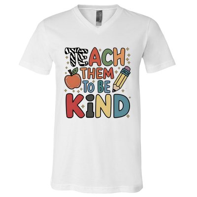 Teach Them To Be Kind V-Neck T-Shirt