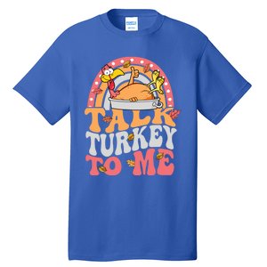 Talk Turkey To Me Autumn Fall Leaves Thanksgiving Cute Gift Tall T-Shirt