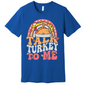 Talk Turkey To Me Autumn Fall Leaves Thanksgiving Cute Gift Premium T-Shirt