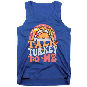 Talk Turkey To Me Autumn Fall Leaves Thanksgiving Cute Gift Tank Top