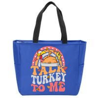 Talk Turkey To Me Autumn Fall Leaves Thanksgiving Cute Gift Zip Tote Bag