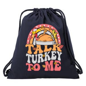 Talk Turkey To Me Autumn Fall Leaves Thanksgiving Cute Gift Drawstring Bag