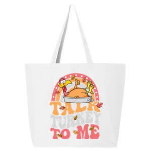 Talk Turkey To Me Autumn Fall Leaves Thanksgiving Cute Gift 25L Jumbo Tote