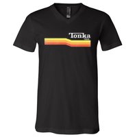 Tonka Tonka Tough Stripe Logo V-Neck T-Shirt