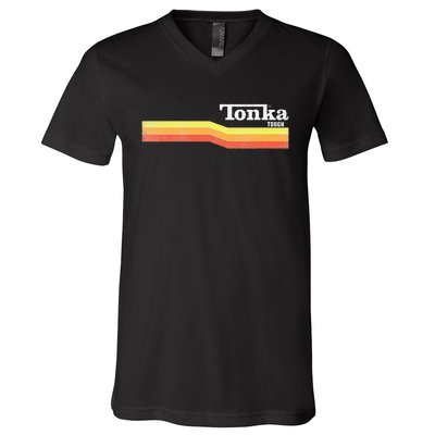 Tonka Tonka Tough Stripe Logo V-Neck T-Shirt