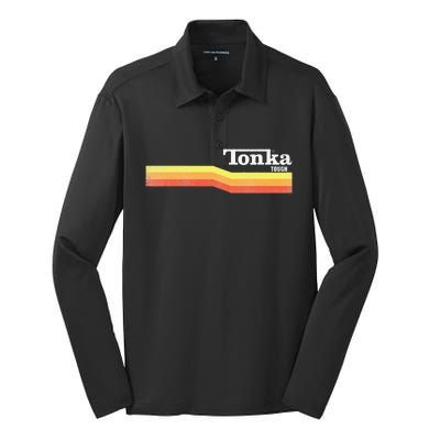 Tonka Tonka Tough Stripe Logo Silk Touch Performance Long Sleeve Polo