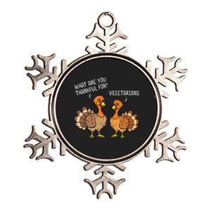 Turkeys Talking Thankful Vegetarians Thanksgiving Vegan Metallic Star Ornament