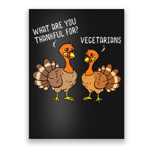 Turkeys Talking Thankful Vegetarians Thanksgiving Vegan Poster