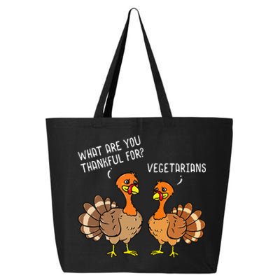 Turkeys Talking Thankful Vegetarians Thanksgiving Vegan 25L Jumbo Tote