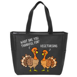 Turkeys Talking Thankful Vegetarians Thanksgiving Vegan Zip Tote Bag