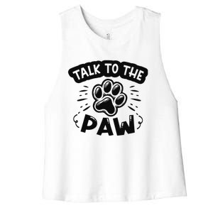 Talk To The Paw Women's Racerback Cropped Tank