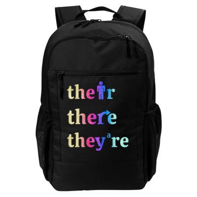 There Their TheyRe English Grammar Funny Teacher Daily Commute Backpack