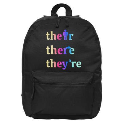 There Their TheyRe English Grammar Funny Teacher 16 in Basic Backpack