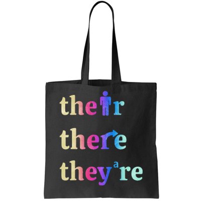 There Their TheyRe English Grammar Funny Teacher Tote Bag