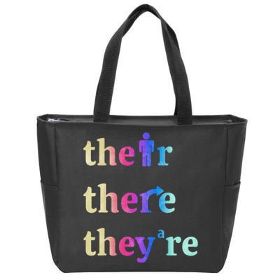 There Their TheyRe English Grammar Funny Teacher Zip Tote Bag